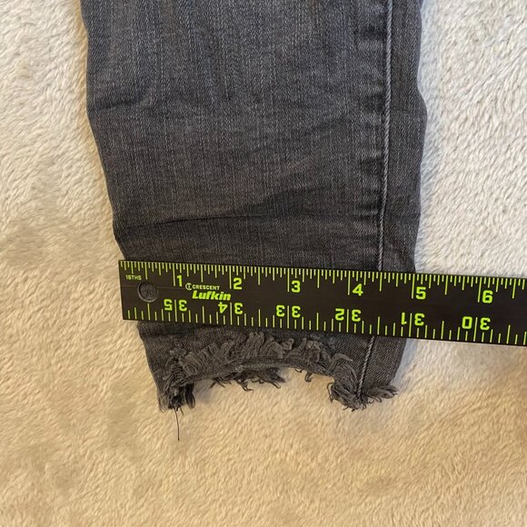 Madewell Womens Jeans Size 2 9" Mid-Rise Skinny Black Denim Distressed Hem - Picture 6 of 16